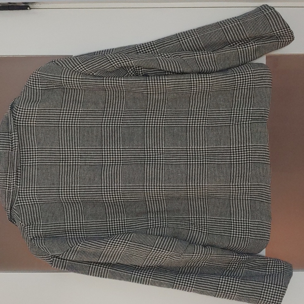 NWOT ZARA Gray houndsthooth oversized overshirt coat blazer jacket - Picture 5 of 12